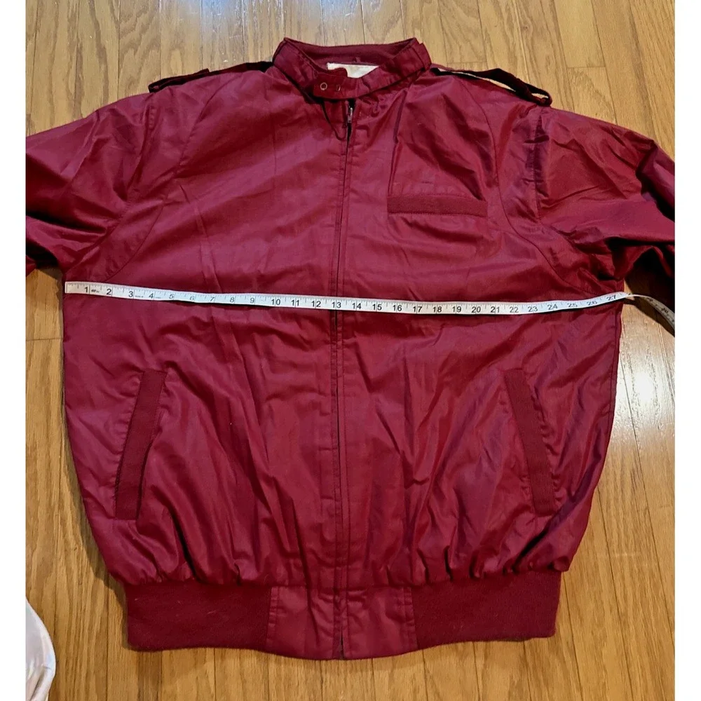 VTG Field Stream Burgundy Bomber Coat Plaid Lined Mens 2XLT Racer Jacket
